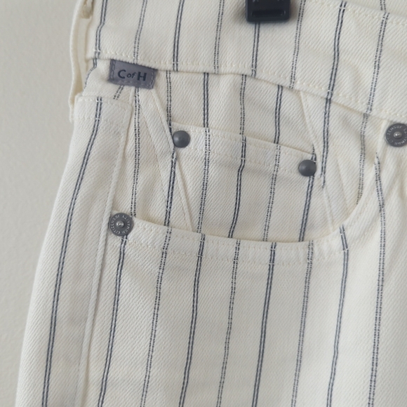 Citizens of humanity racket crop in cream straight highrise skinny jeans size 32 - Picture 4 of 10